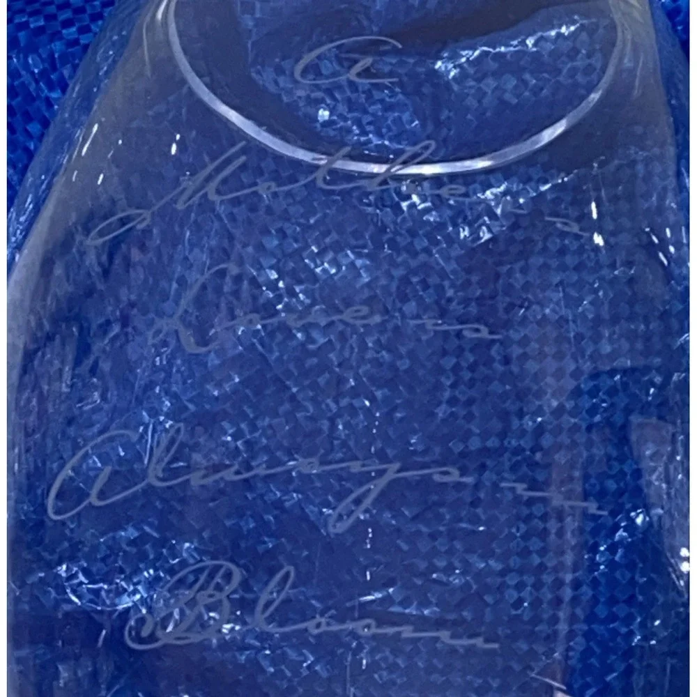 Etched Clear Glass Floral Vase Mother's Day 